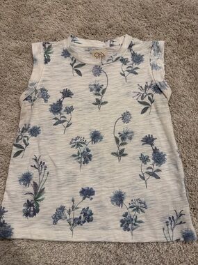 Chaser White Tee with Blue Floral Print